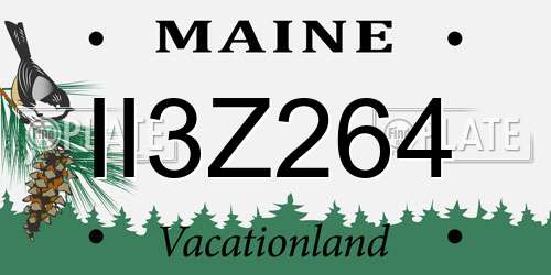 II3Z264 Maine License Plate