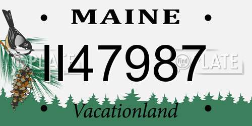II47987 Maine License Plate