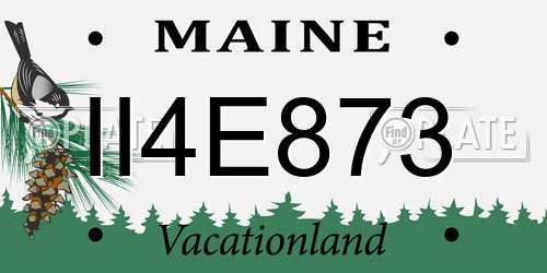 II4E873 Maine License Plate