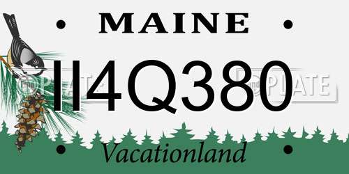 II4Q380 Maine License Plate