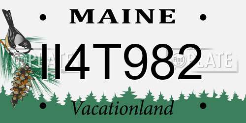 II4T982 Maine License Plate
