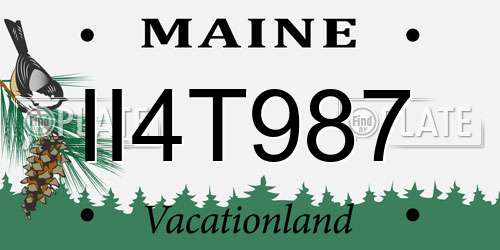 II4T987 Maine License Plate