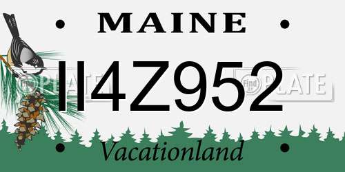 II4Z952 Maine License Plate