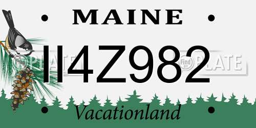 II4Z982 Maine License Plate