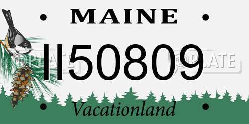 II50809 Maine License Plate