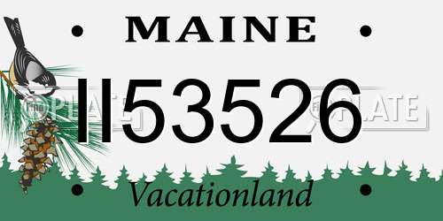 II53526 Maine License Plate