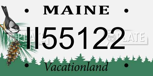 II55122 Maine License Plate