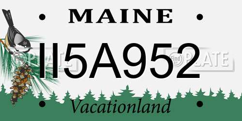 II5A952 Maine License Plate
