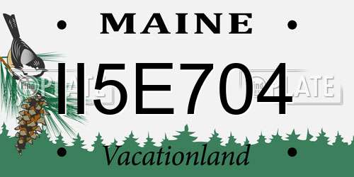 II5E704 Maine License Plate