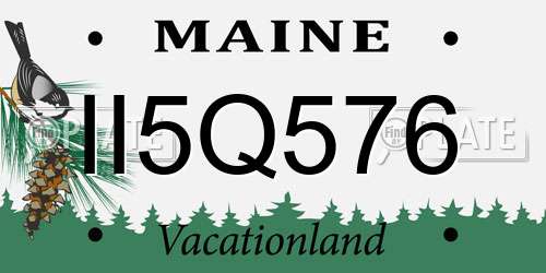 II5Q576 Maine License Plate