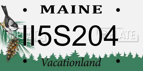 II5S204 Maine License Plate