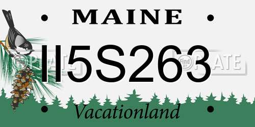 II5S263 Maine License Plate