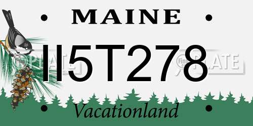 II5T278 Maine License Plate