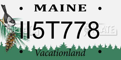 II5T778 Maine License Plate