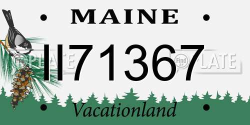 II71367 Maine License Plate