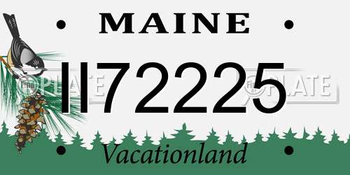 II72225 Maine License Plate