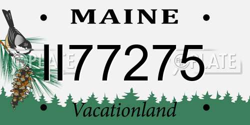 II77275 Maine License Plate