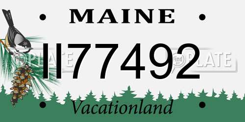 II77492 Maine License Plate