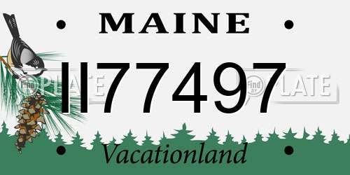 II77497 Maine License Plate