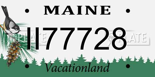 II77728 Maine License Plate