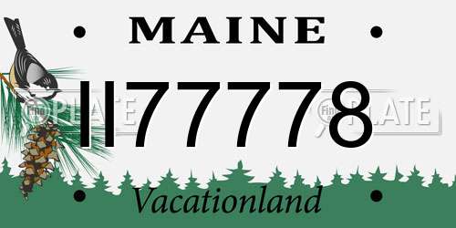 II77778 Maine License Plate