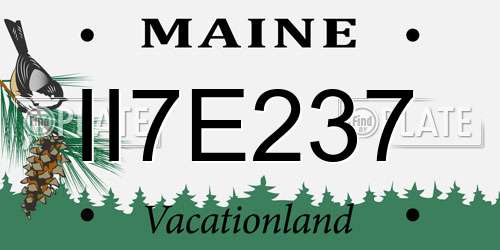 II7E237 Maine License Plate