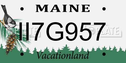 II7G957 Maine License Plate