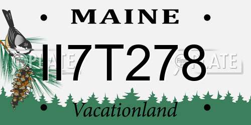 II7T278 Maine License Plate
