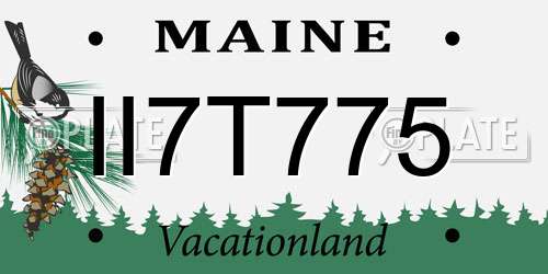 II7T775 Maine License Plate