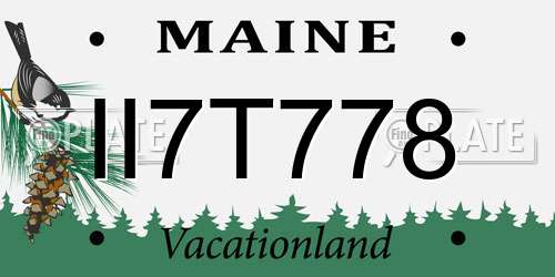 II7T778 Maine License Plate