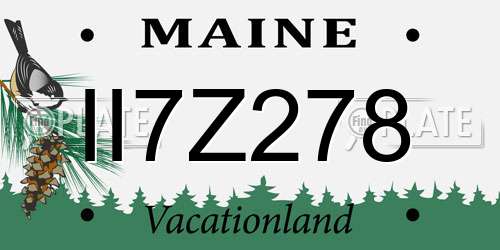 II7Z278 Maine License Plate
