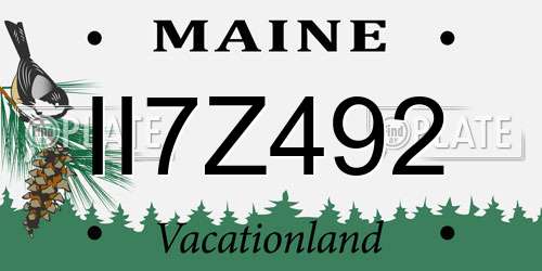 II7Z492 Maine License Plate