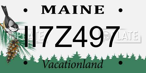 II7Z497 Maine License Plate
