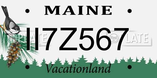 II7Z567 Maine License Plate
