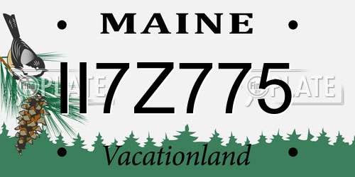 II7Z775 Maine License Plate