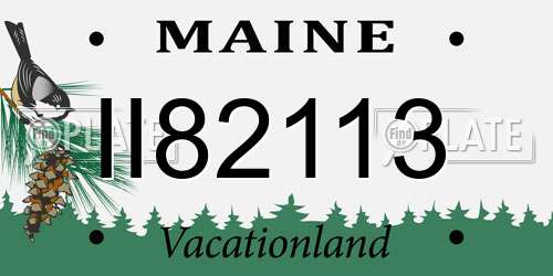 II82113 Maine License Plate