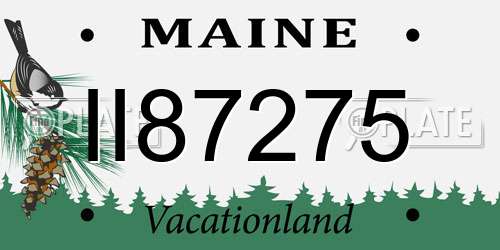II87275 Maine License Plate