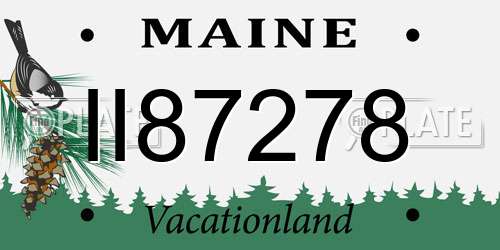 II87278 Maine License Plate