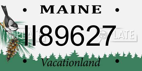 II89627 Maine License Plate