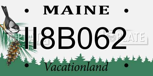 II8B062 Maine License Plate