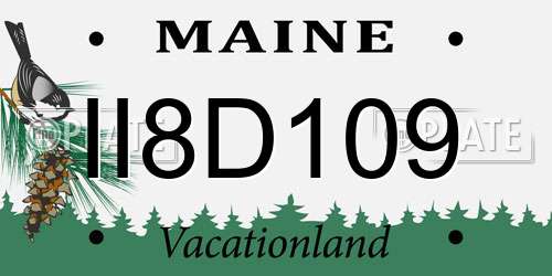 II8D109 Maine License Plate