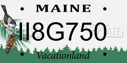 II8G750 Maine License Plate