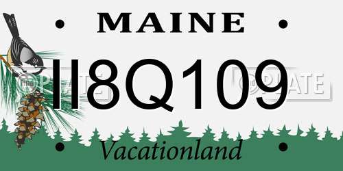 II8Q109 Maine License Plate