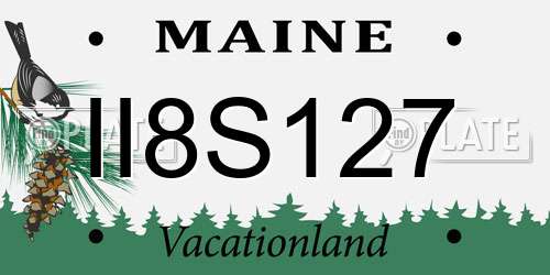II8S127 Maine License Plate