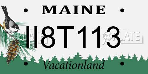 II8T113 Maine License Plate