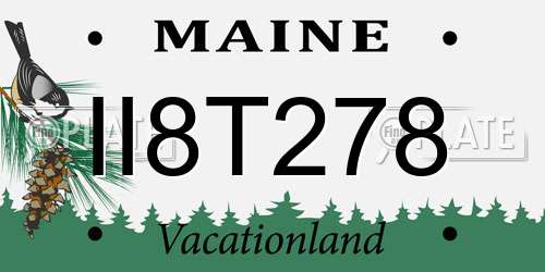 II8T278 Maine License Plate