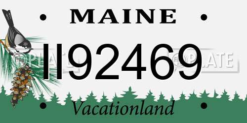 II92469 Maine License Plate