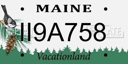 II9A758 Maine License Plate