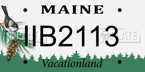 IIB2113 Maine License Plate