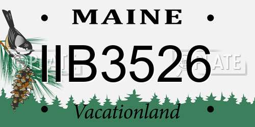 IIB3526 Maine License Plate